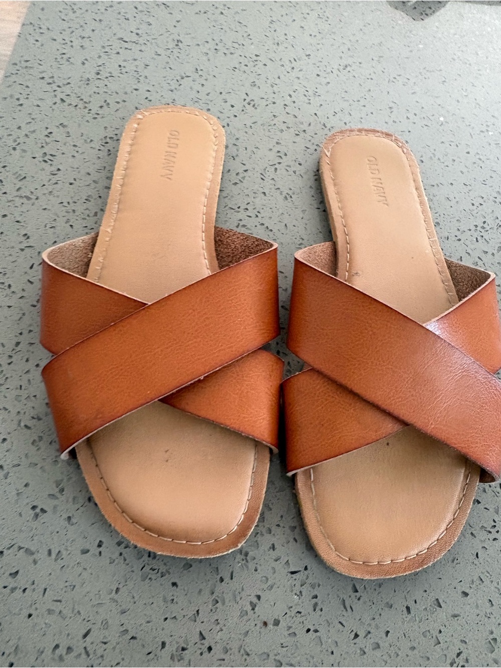 Old Navy Brown Crisscross Slide Sandals
